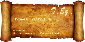 Thomas Szibilla névjegykártya